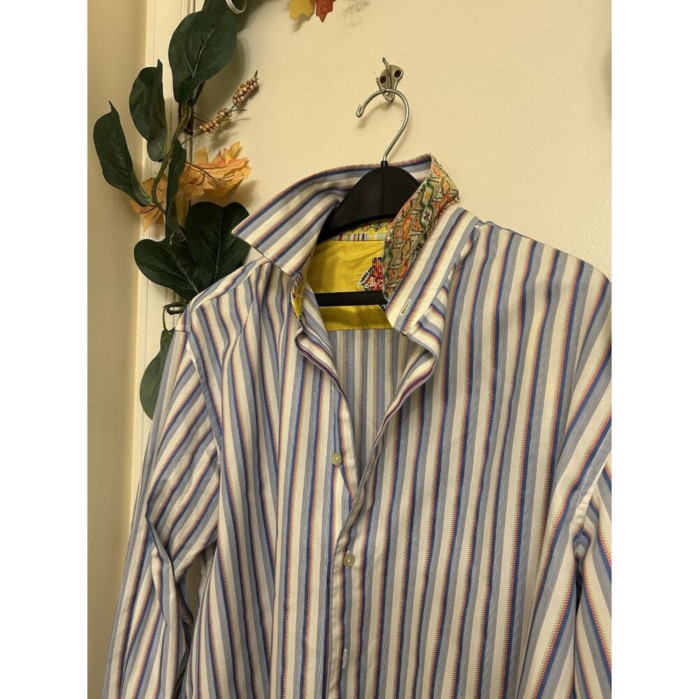 Robert Graham Mens Button Up/Dress Shirt/Long Sleeve/Flip cuff XL - Picture 9 of 16